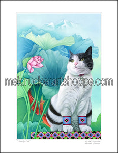 8.5"x11" Art Paper Print (  3 more cats styles )